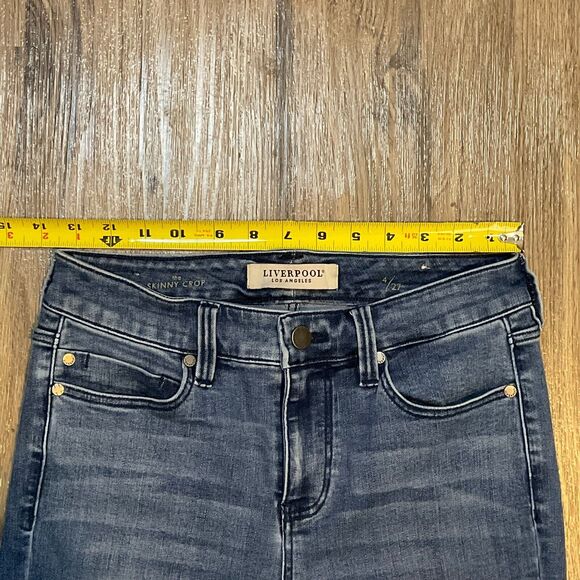 Liverpool Jeans Abby Crop Ibiza Skinny Scalloped Hem Stretch Blue Womens Size 4 - Picture 11 of 11